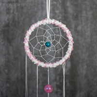 Ловец снов "Паутинка с пёрышками пастельных тонов" d=11,5 см длина 48 см Ловец снов "Паутинка с пёрышками пастельных тонов" d=11,5 см длина 48 см