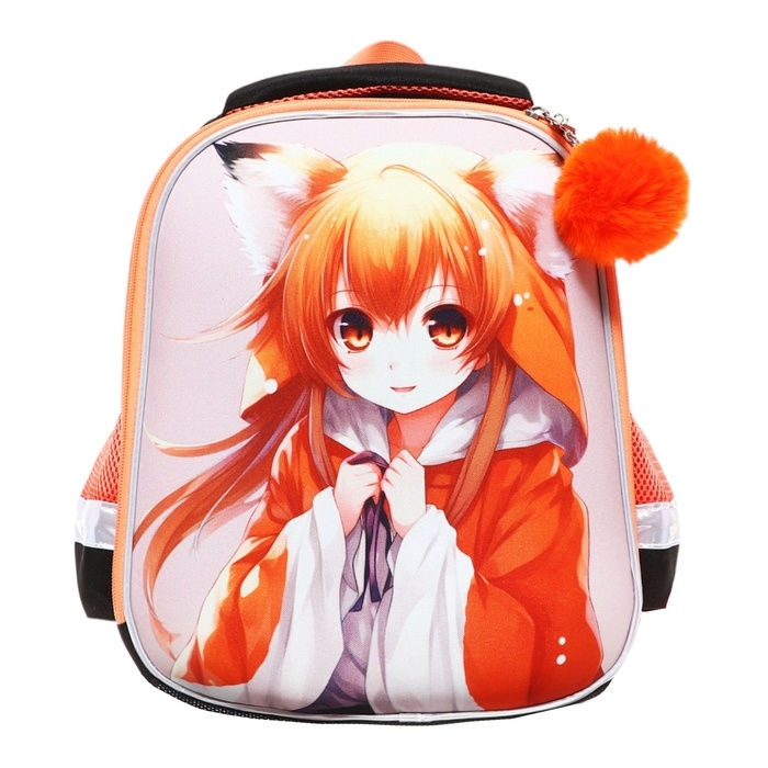 Рюкзак каркасный, 35х26х13, Seventeen, девочка EVA, чёрный/оранжевый Рюкзак каркасный, 35х26х13, Seventeen, девочка EVA, чёрный/оранжевый