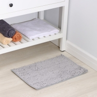 Коврик для дома Доляна &laquo;Букли длинные&raquo;, 40&times;60 см, длина букли 2 см, цвет светло-серый