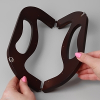 Ручка-фермуар деревянная, на магнитах, с креплением, 27 &times; 12 &times; 2,5 см, цвет коричневый