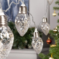 Гирлянда «Нить» 3 м с насадками «Лампочки шишки», IP20, прозрачная нить, 80 LED, свечение тёплое белое, 8 режимов, 220 В Гирлянда «Нить» 3 м с насадками «Лампочки шишки», IP20, прозрачная нить, 80 LED, свечение тёплое белое, 8 режимов, 220 В