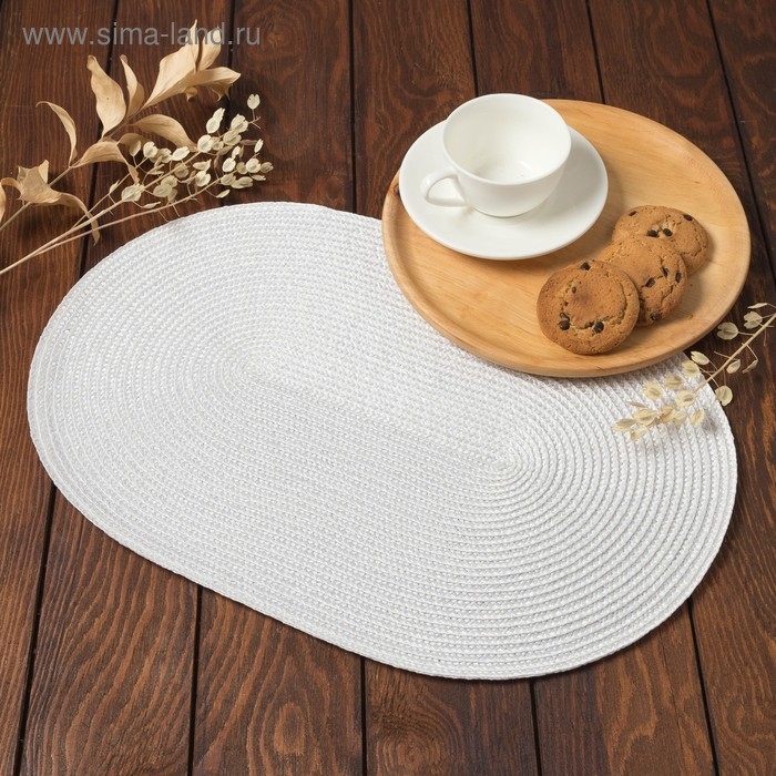 Салфетка сервировочная Доляна Салфетка сервировочная Доляна "Овал", цв.белый, 45*30 см