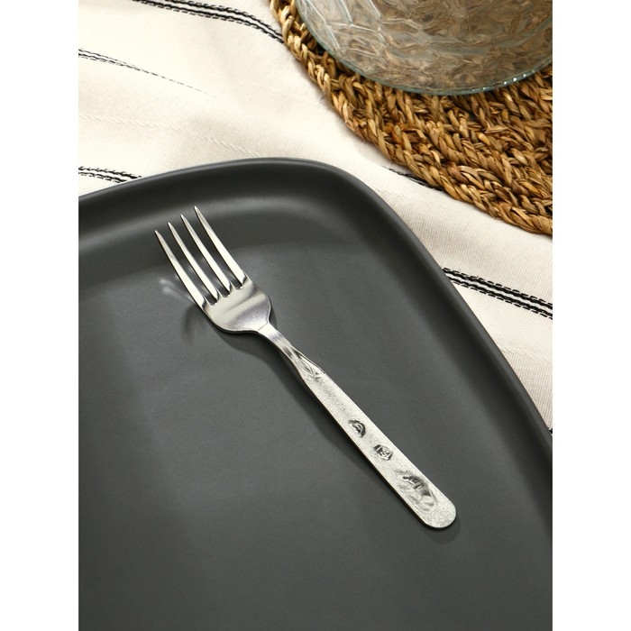 Вилка столовая детская &laquo;Колобок&raquo;, h=15 см, толщина 1,5 мм, цвет серебряный