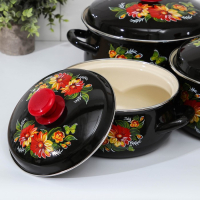 Набор кастрюль &laquo;Дуновение-1&raquo;, 3 предмета: 2 л, 3 л, 4 л, d=20,5/23/26 см, эмалированные крышки, индукция