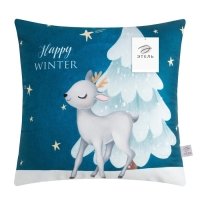Подушка новогодняя Этель &laquo;Happy winter&raquo;, 40*40 см, 100% п/э, велюр