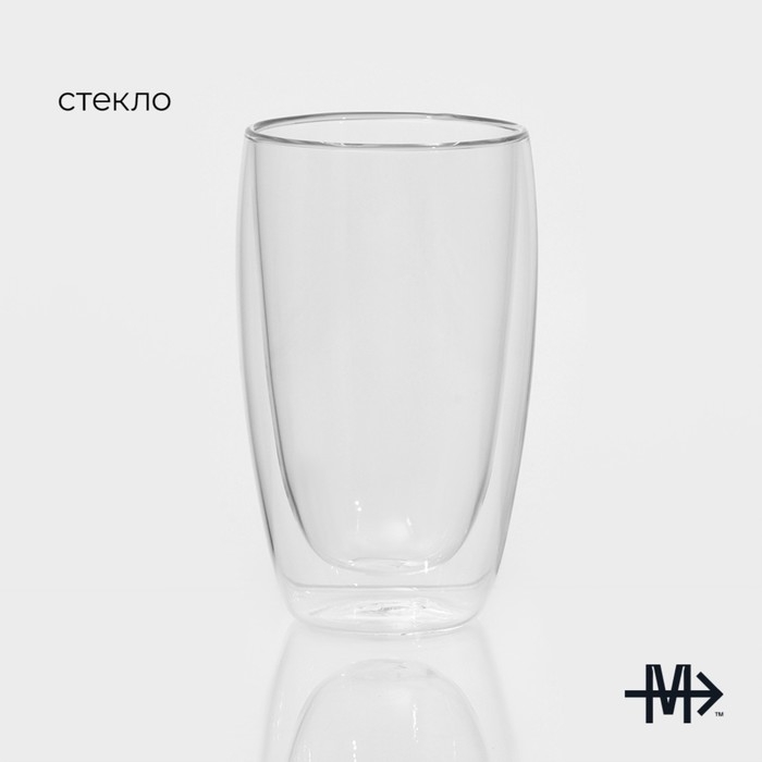 Стакан стеклянный с двойными стенками Magistro &laquo;Поль&raquo;, 450 мл