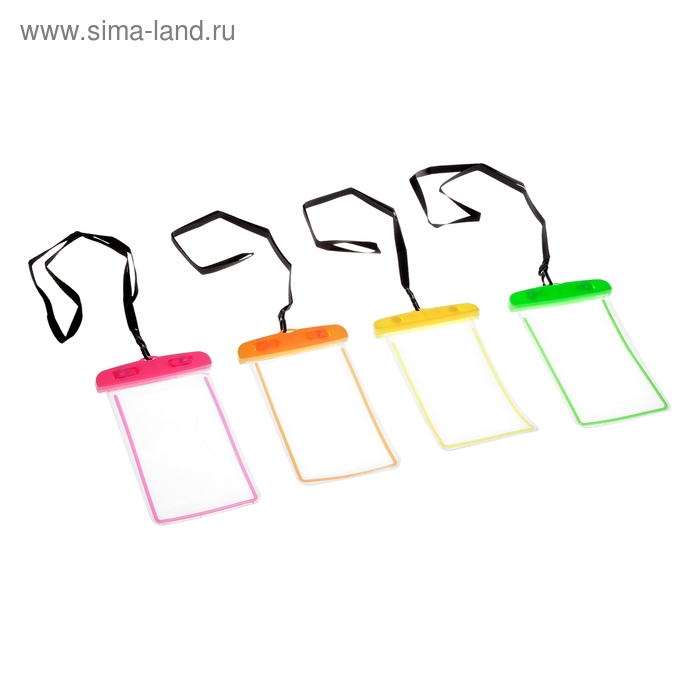 Водонепроницаемый чехол для телефона Luazon, 17х10 см, с отражателем, два фиксатора, МИКС