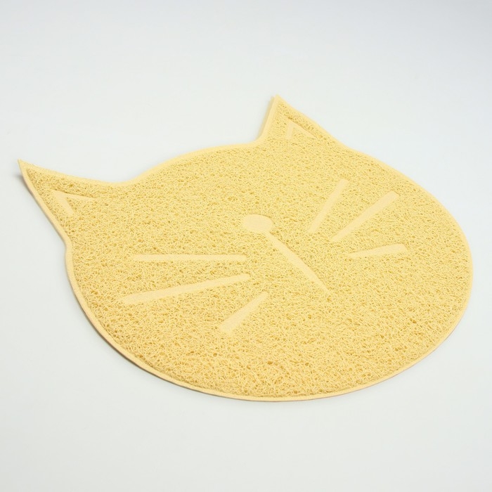 Коврик 2-в-1 под миску/туалет животных 38 х 38 см бежевый