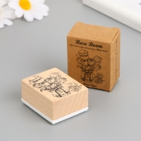 Печать дерево, резина "Цветы в ведёрке" 5х4х2,5 см Печать дерево, резина "Цветы в ведёрке" 5х4х2,5 см