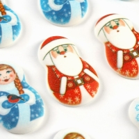 Новый год! Посыпка медальоны сахарная с картинкой микс: «Дед Мороз и Снегурочка», для декора капкейков, торта, напитков, 20 гр Новый год! Посыпка медальоны сахарная с картинкой микс: «Дед Мороз и Снегурочка», для декора капкейков, торта, напитков, 20 гр