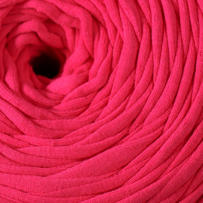 Трикотажная пряжа вторичная 90% хлопок,10% п/э, 100м/450&plusmn;50 гр (фуксия) МИКС