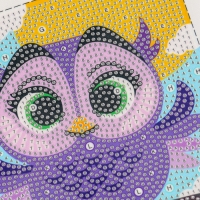 Алмазная мозаика для детей на раме с полным заполнением разнымии стразами &laquo;Совушка&raquo;, 15 х 15 см