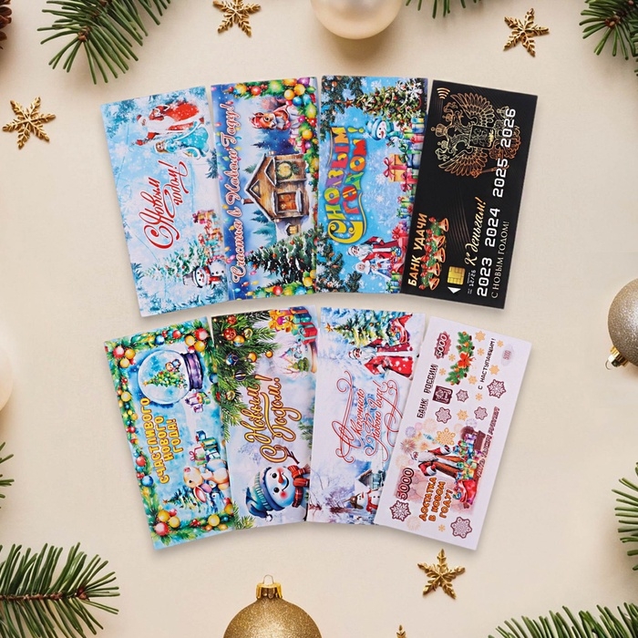 Набор конвертов Набор конвертов "Счастливого Нового Года!" 16 х 8 см, 8 штук