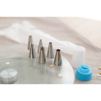 Набор кондитерский Доляна, 7 предметов: мешок 24 см, 6 насадок d=1,8 см, насадки и цвет МИКС Набор кондитерский Доляна, 7 предметов: мешок 24 см, 6 насадок d=1,8 см, насадки и цвет МИКС