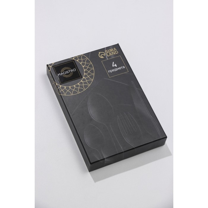 Набор столовых приборов Magistro &laquo;Колонна&raquo;, 4 предмета, цвет серебряный