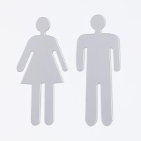 Наклейки на дверь в туалет WC "М и Ж", интерьерные, зеркальные, декор на стену Наклейки на дверь в туалет WC "М и Ж", интерьерные, зеркальные, декор на стену