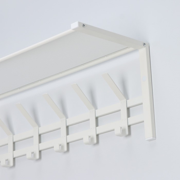 Вешалка с полкой «Торонто 21», 67×27×27 см, 5 двойных крючков, цвет белый Вешалка с полкой «Торонто 21», 67×27×27 см, 5 двойных крючков, цвет белый