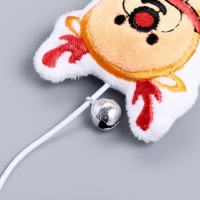 Новый год. Дразнилка-удочка для кошек с бубенчиком "Красный нос", 40 см Новый год. Дразнилка-удочка для кошек с бубенчиком "Красный нос", 40 см