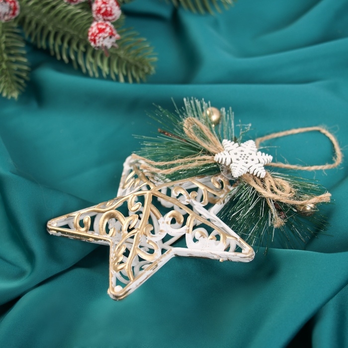 Украшение ёлочное "Звезда декор" 10 см