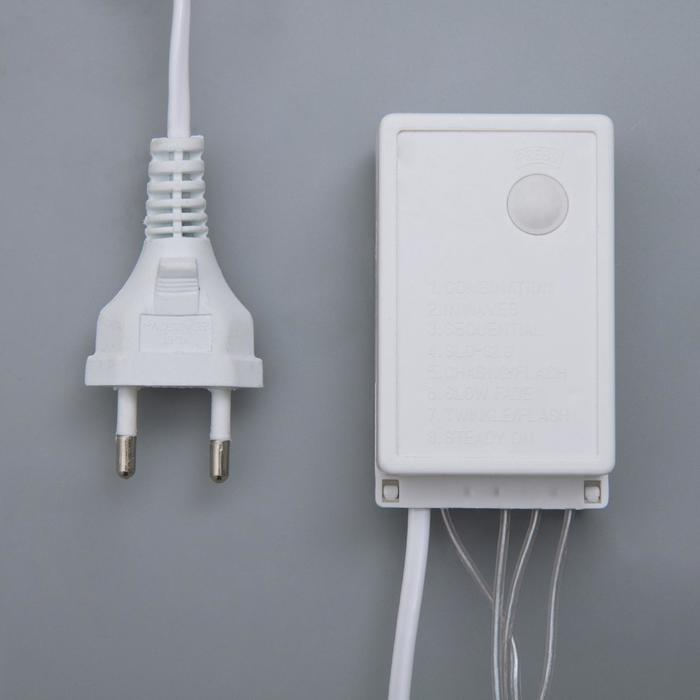 Гирлянда &laquo;Бахрома&raquo; 4 &times; 0.6 м, IP44, прозрачная нить, 180 LED, свечение красное, 8 режимов, 220 В