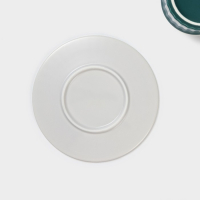 Чайная пара керамическая &laquo;Профитроль&raquo;, 3 предмета: чашка 180 мл, блюдце d=13,7 см, ложка, цвет зелёный/белый