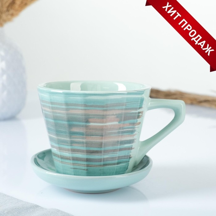 Чайная пара Чайная пара "Ностальгия №2" 0,2л / 9х7см + блюдце 9см, скандинавия