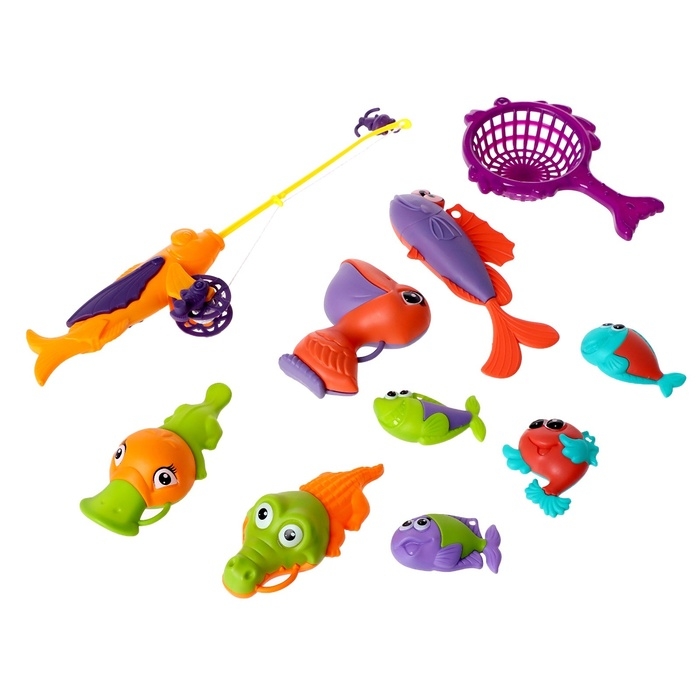 Рыбалка &laquo;Волна океана&raquo;, 8 рыбок, удочка, сачок, цвета МИКС