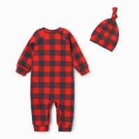 Комбинезон и шапочка Крошка Я "Клеточка", рост 62-68 см, красный Комбинезон и шапочка Крошка Я "Клеточка", рост 62-68 см, красный