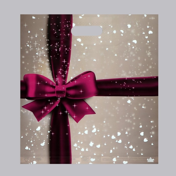 Пакет Пакет "Подарочный перламутр", полиэтилен. с вырубн. ручкой, 38х45 см, 60 мкм набор 5 штук