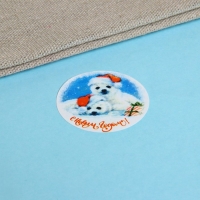 Новый год. Наклейки в рулоне "Друзья", 500 шт, 3,8 х 3,8 см