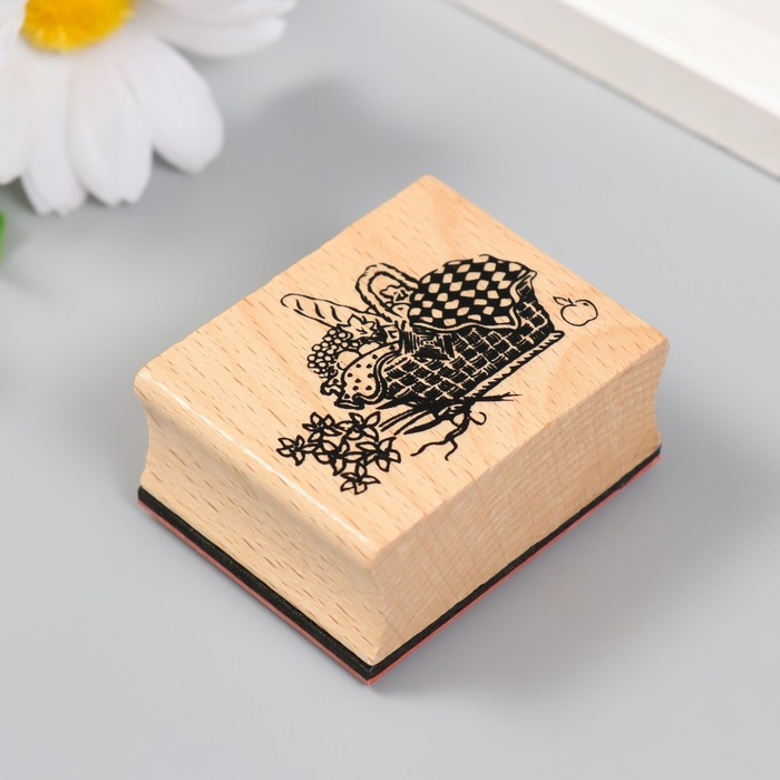 Печать дерево Печать дерево "Корзина для пикника" 5х4х2,5 см