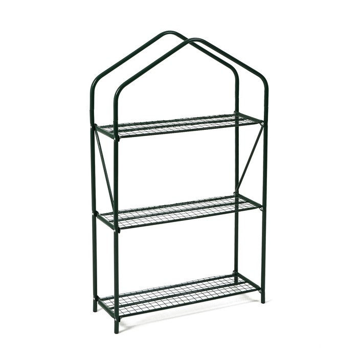 Стеллаж для рассады, 3 полки, 110 &times; 65 &times; 22 см, металлический каркас d = 16 мм, без чехла