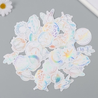 Наклейка пластик "Голография. Космос" набор 38 шт 13х11,5х0,5 см Наклейка пластик "Голография. Космос" набор 38 шт 13х11,5х0,5 см