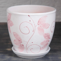 Горшок цветочный Лазурит сиреневый 2,5л с подставкой Горшок цветочный Лазурит сиреневый 2,5л с подставкой