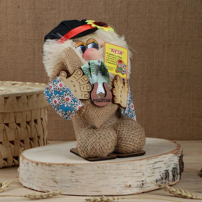 Оберег-домовой "Кузя в кепке, мешком"МИКС