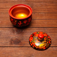 Набор &laquo;Земляничка&raquo;, 6 предметов: 2 доски, 3 банки, подставка, хохлома