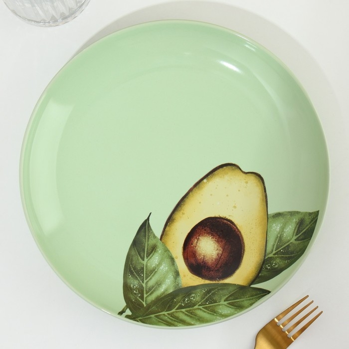 Тарелка керамическая &laquo;Авокадо&raquo;, 22.5 см, цвет зелёный