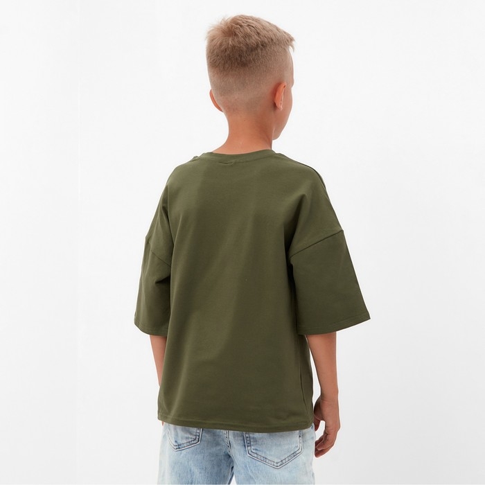Футболка детская MINAKU цвет хаки, рост 134 см