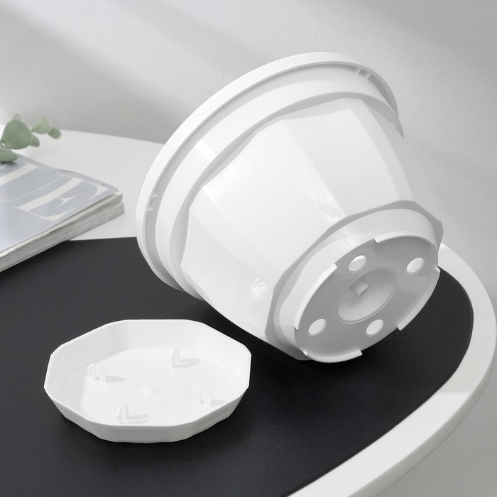 Горшок для цветов с поддоном «Ника», 1,5 л, d=17 см, h=12 см, белый Горшок для цветов с поддоном «Ника», 1,5 л, d=17 см, h=12 см, белый