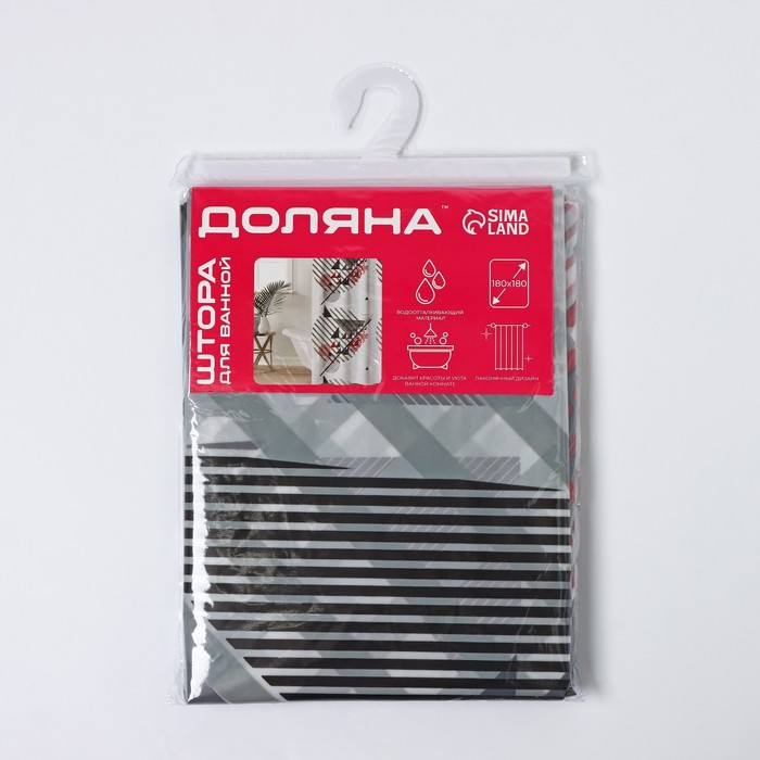 Штора для ванны Доляна &laquo;Малевич&raquo;, 180&times;180 см, EVA