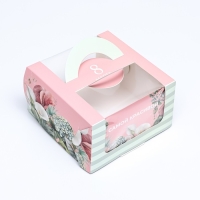 Коробка под бенто-торт с окном "Самой красивой", 14 х 14 х 8 см Коробка под бенто-торт с окном "Самой красивой", 14 х 14 х 8 см