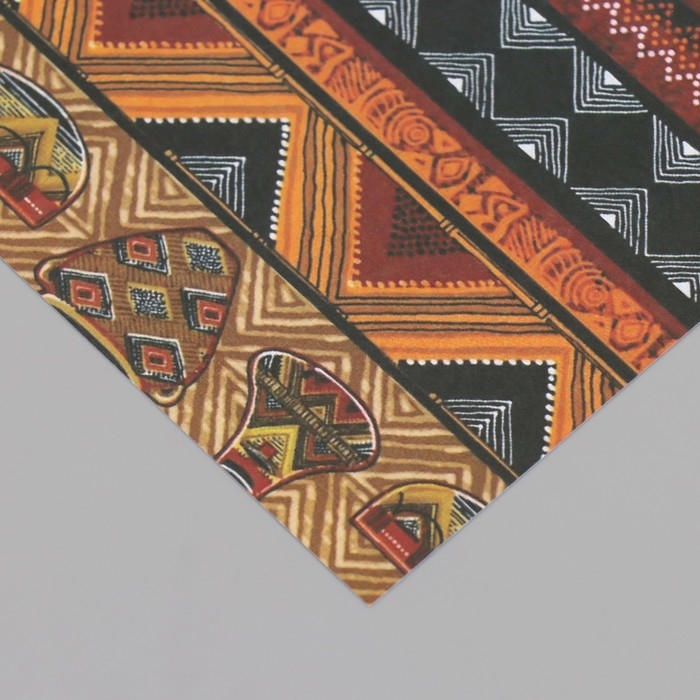 Бумага для скрапбукинга двусторонняя "Африка" плотность 180 гр набор 10 шт 15,5х17 см