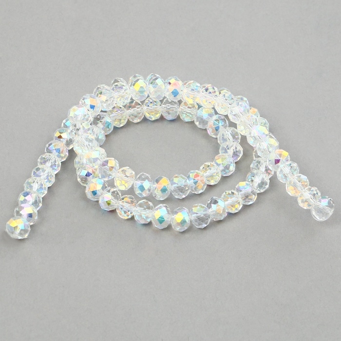 Бусины из стекла, набор 72 шт., размер 1 шт. &mdash; 8 мм, цвет белый