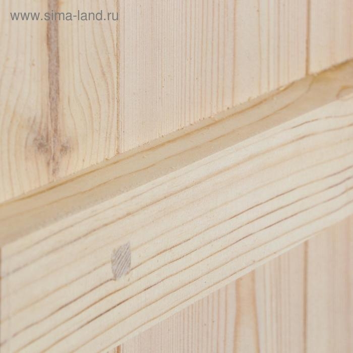 Дверной блок для бани, 180&times;70см, из сосны, на клиньях, массив, "Добропаровъ"