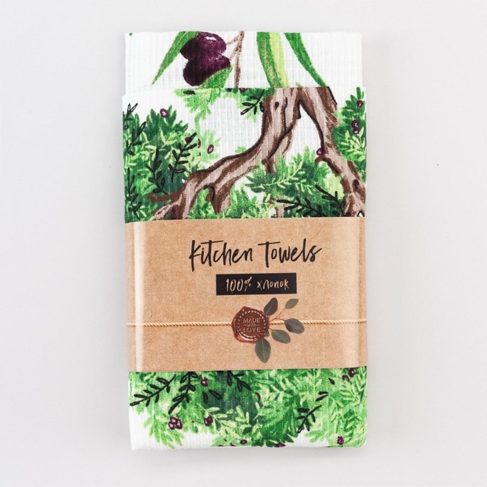 Набор кухонных полотенец Доляна &laquo;Процветай&raquo;, 35х60см-2шт, 100% хлопок