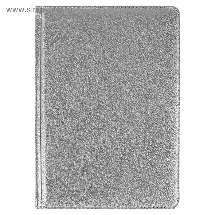 Ежедневник недатированный А5+, 136 листов Sidney Nebraska, обложка искусственная кожа, серебряный срез, ляссе, серебряный