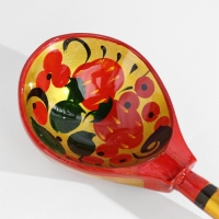 Ложка полубаская «Традиционная», золото, 19×6 см, хохлома Ложка полубаская «Традиционная», золото, 19×6 см, хохлома