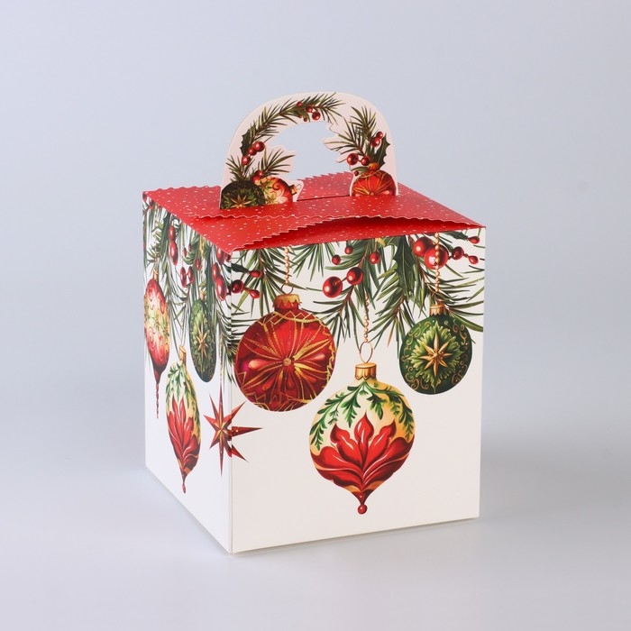 Коробка новогодняя складная &laquo;Яркие шары&raquo; 14 х 16 х 14 см, Новый год