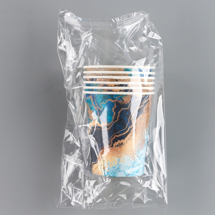 Стакан одноразовый бумажный Стакан одноразовый бумажный "С днём рождения", набор 6 шт, 250 мл