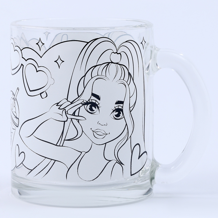 Кружка для росписи &laquo;Браслетик модницы&raquo;, 6 акриловых красок, кисточка, комплект украшений